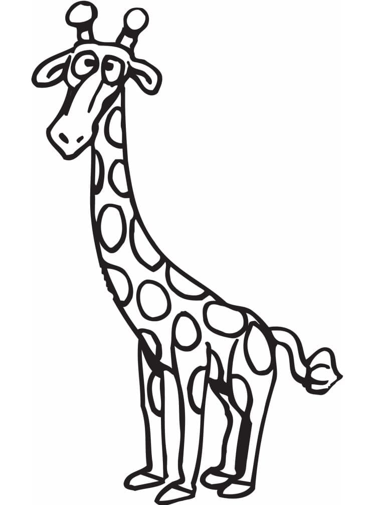 Desenho de Girafa Engracada para Colorir