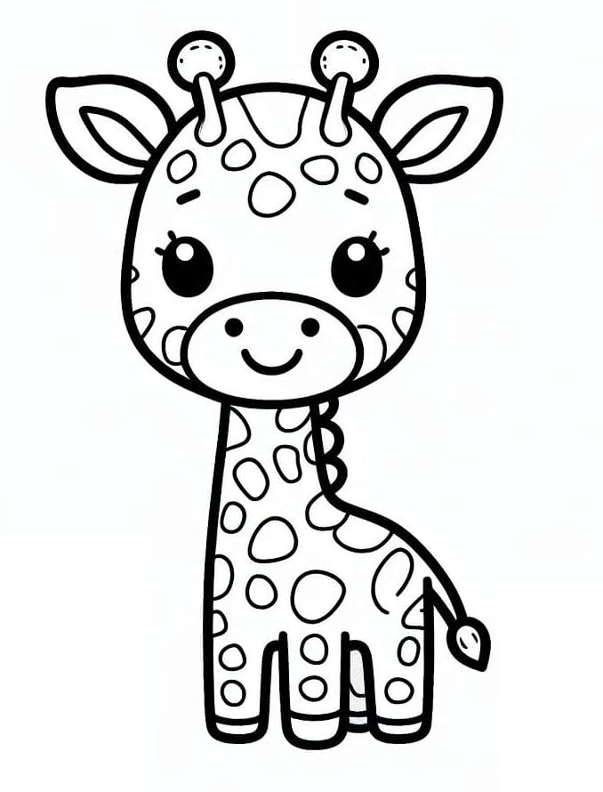 Desenho de Girafa Engracada para Imprimir