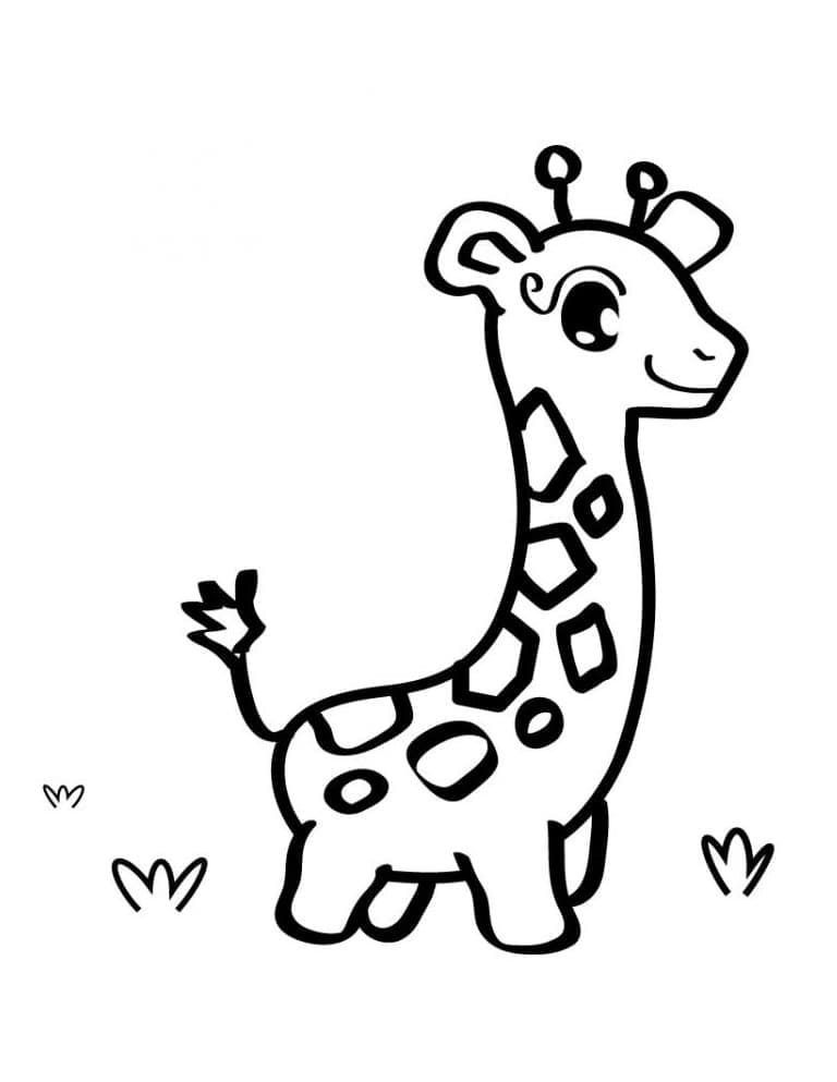 Desenho de Girafa Fofa para Colorir