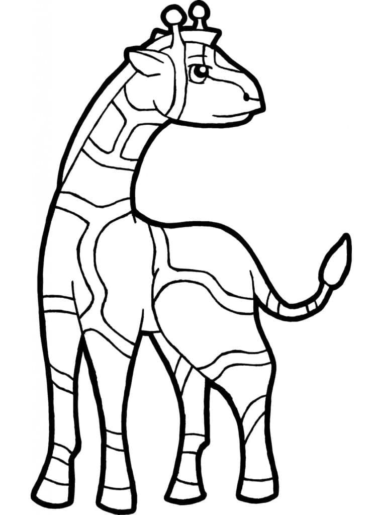 Desenho de Girafa Grátis para Crianças para Colorir