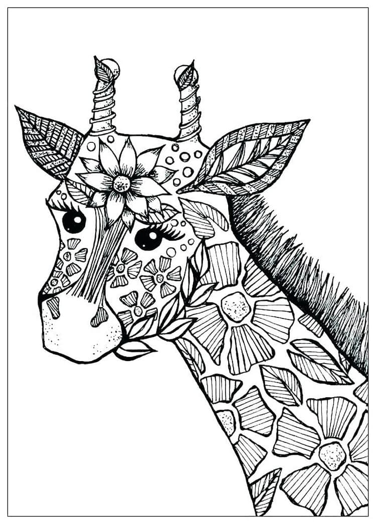 Desenho de Girafa Incrível para Colorir