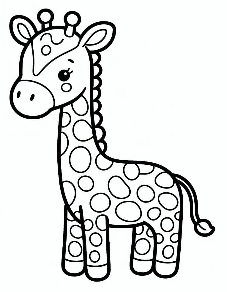 Desenho de Girafa Infantil para Imprimir