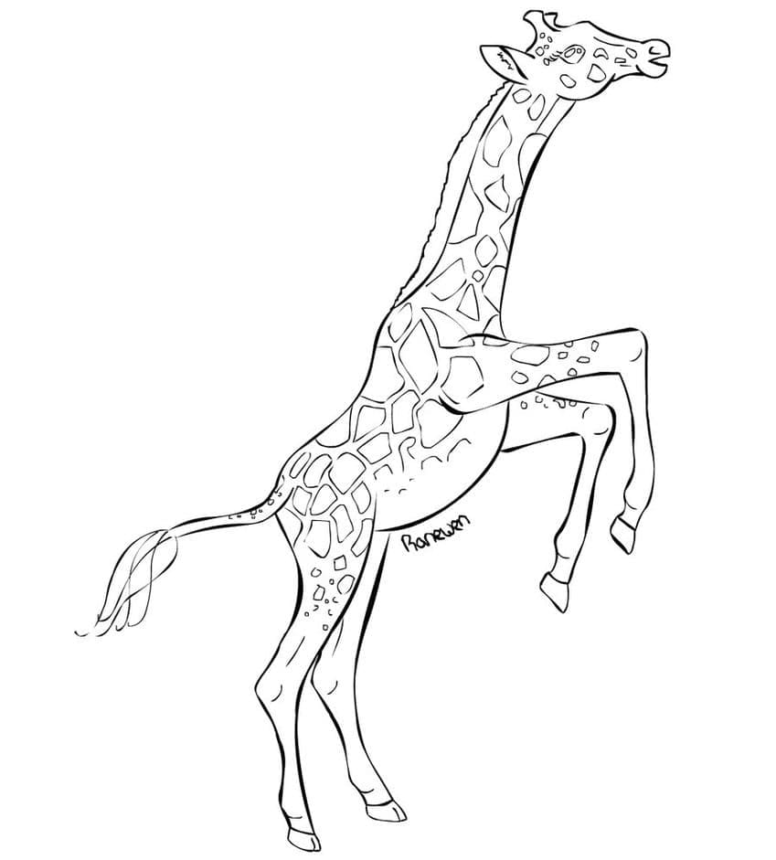 Desenho de Girafa para Crianças para Colorir