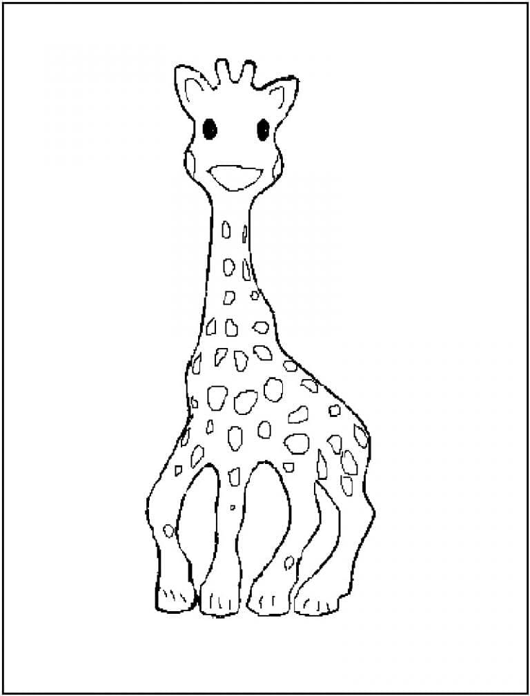 Desenho de Pequena Girafa para Colorir