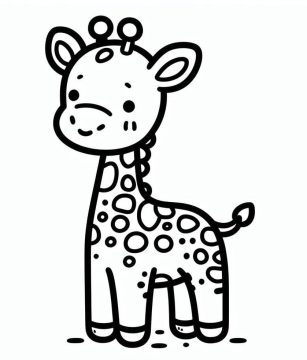 Desenho de Uma Girafa Fofa para Colorir