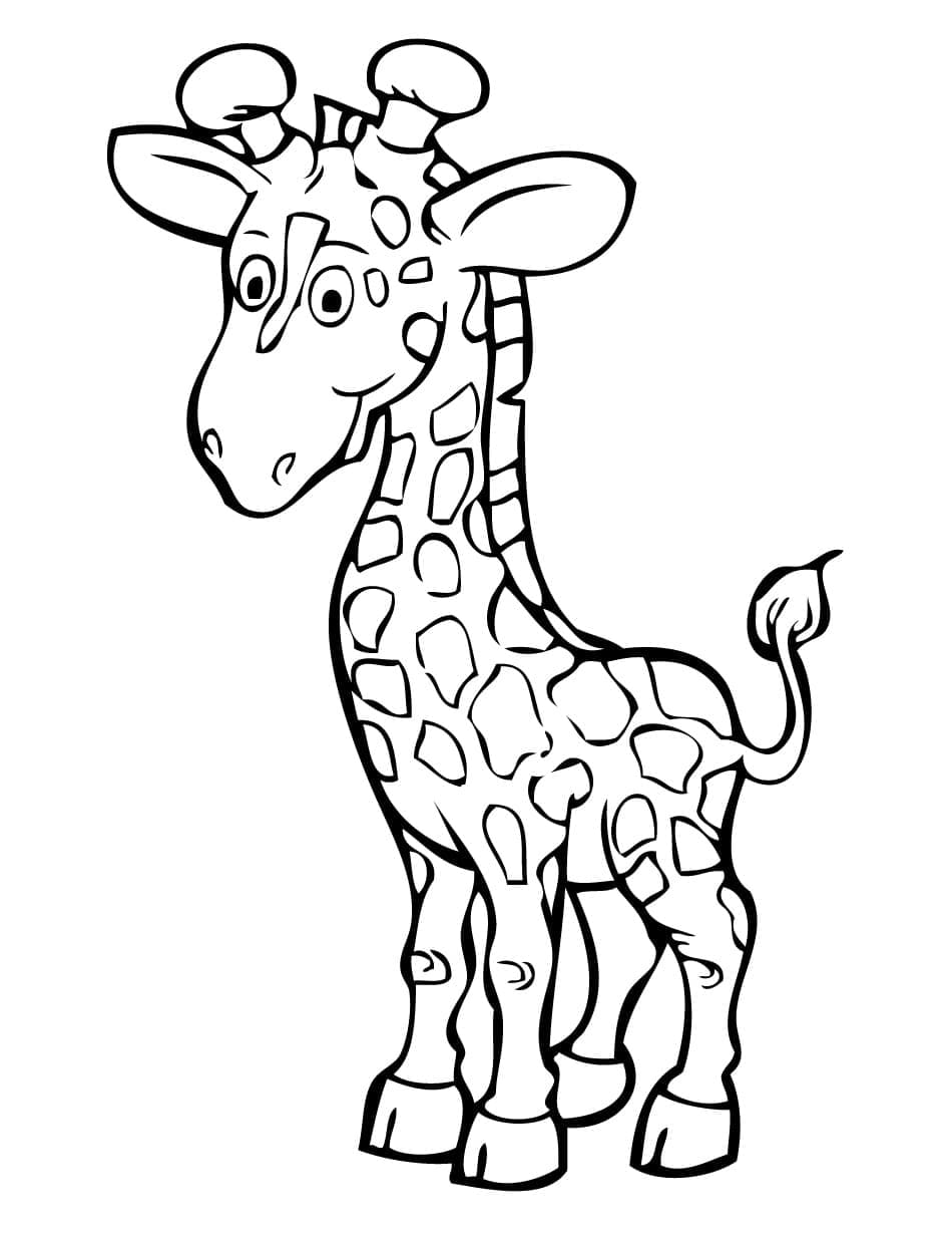 Desenho de uma Linda Girafa para Colorir