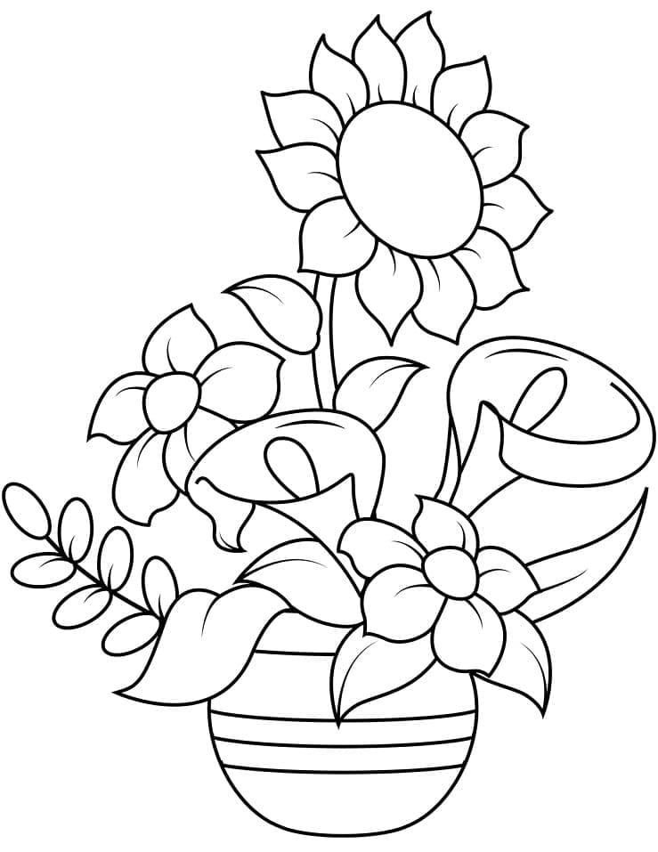 Desenho de Girassóis Perfeitos para Colorir