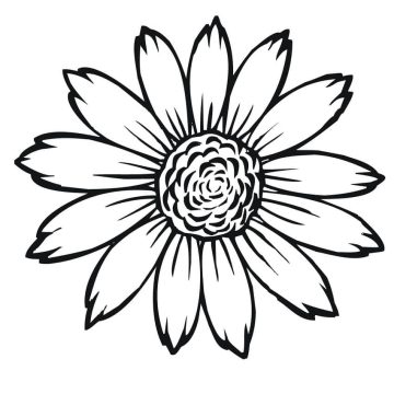 Desenho de Um Girassol Simples para Colorir