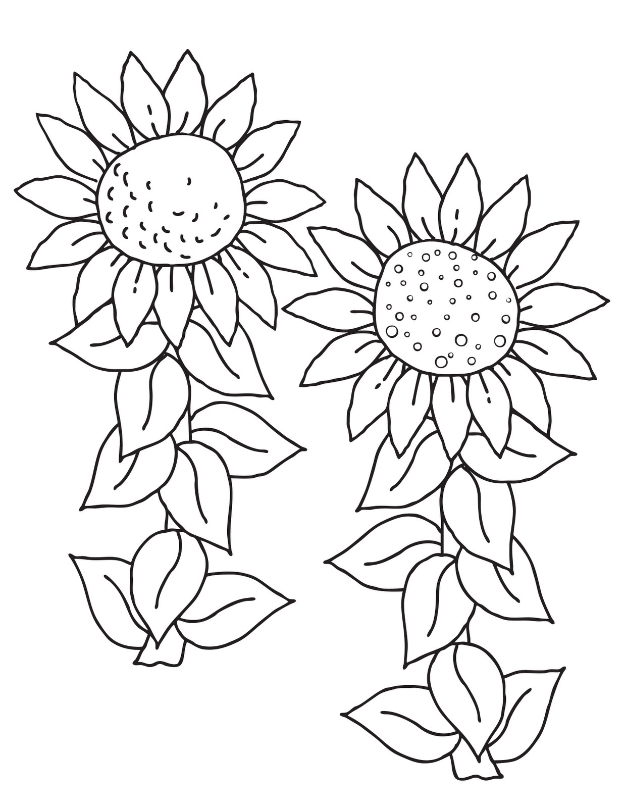 Desenho de Flor Girassol para Pintar Giz de Cera