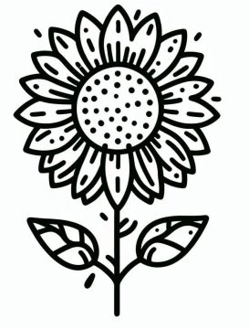 Desenho Girassol único para Colorir
