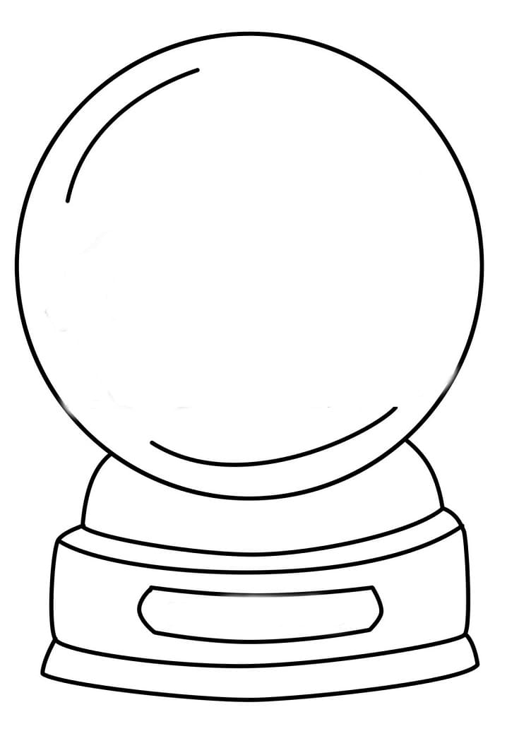 Desenho de Globo de Neve com Paisagem para Colorir