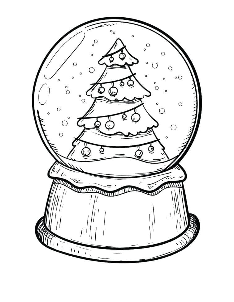 Desenho de Globo de Neve Criativo para Imprimir