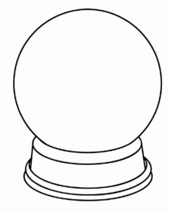 Desenho de Globo de Neve Detalhado para Colorir