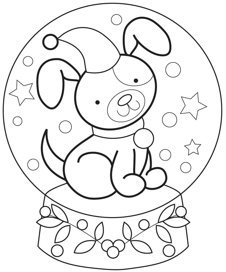 Desenho de Globo de Neve Divertido para Colorir