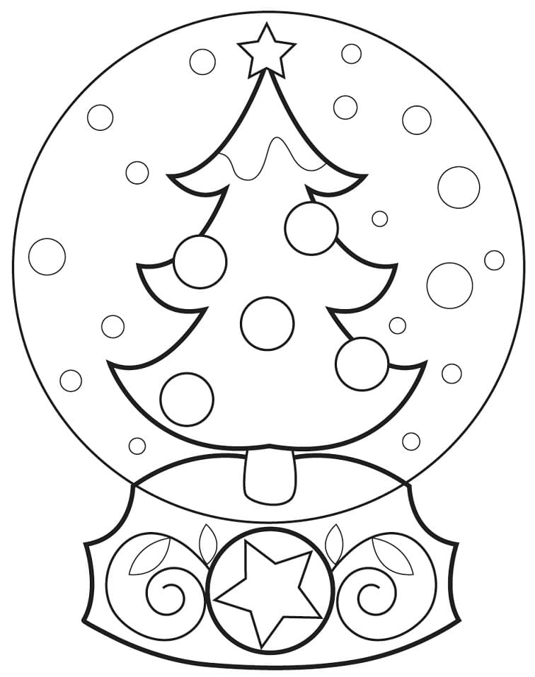 Desenho de Globo de Neve Engraçado para Colorir