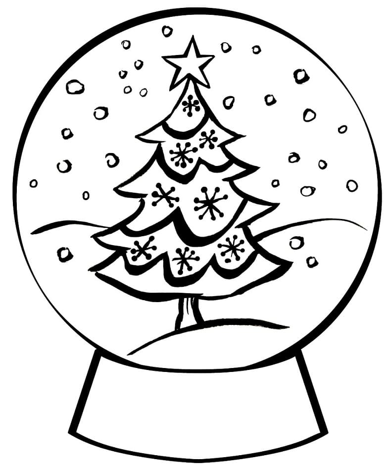 Desenho de Globo de Neve Imprimivel Download