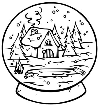Desenho de Globo de Neve mágico para Colorir