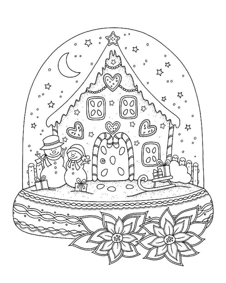 Desenhos de Globo de Neve para Colorir
