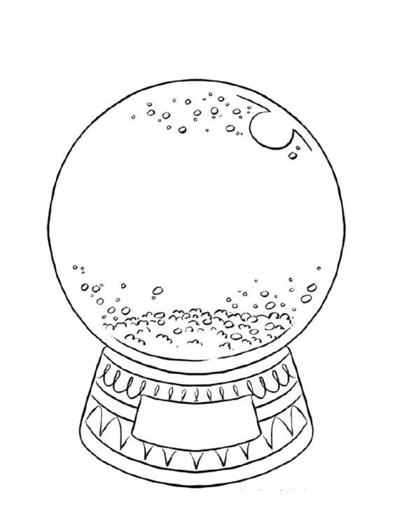 Desenho de Globo de Neve para Imprimir Lápis de Cor