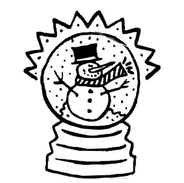Desenho de Globo de Neve para Pintar Giz de Cera