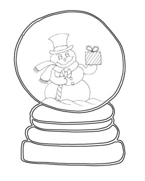 Desenho de Globo de Neve Simples para Colorir Pdf