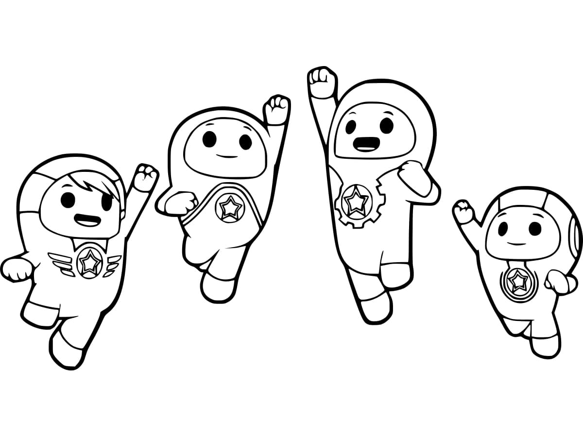Desenho de Personagens de Go Jetters para Colorir