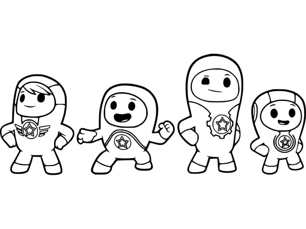 Desenho de Personagens em Go Jetters para Colorir