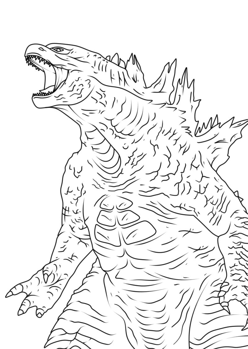 Desenho de Godzilla Bravo para Colorir