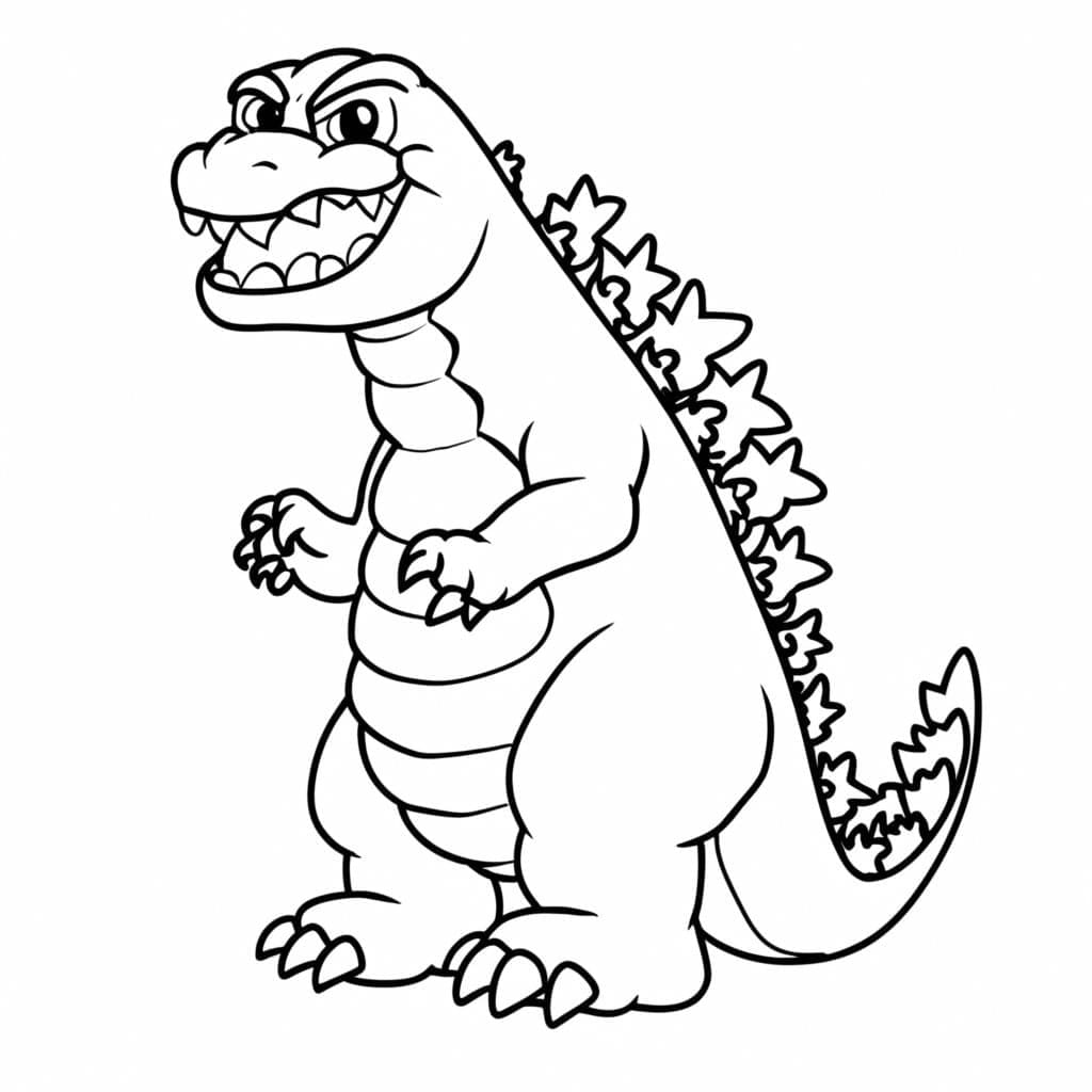 Desenho de Godzilla Engraçado para Colorir