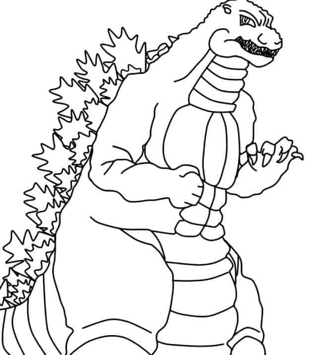 Desenho de Godzilla Imprimivel para Crianças para Colorir