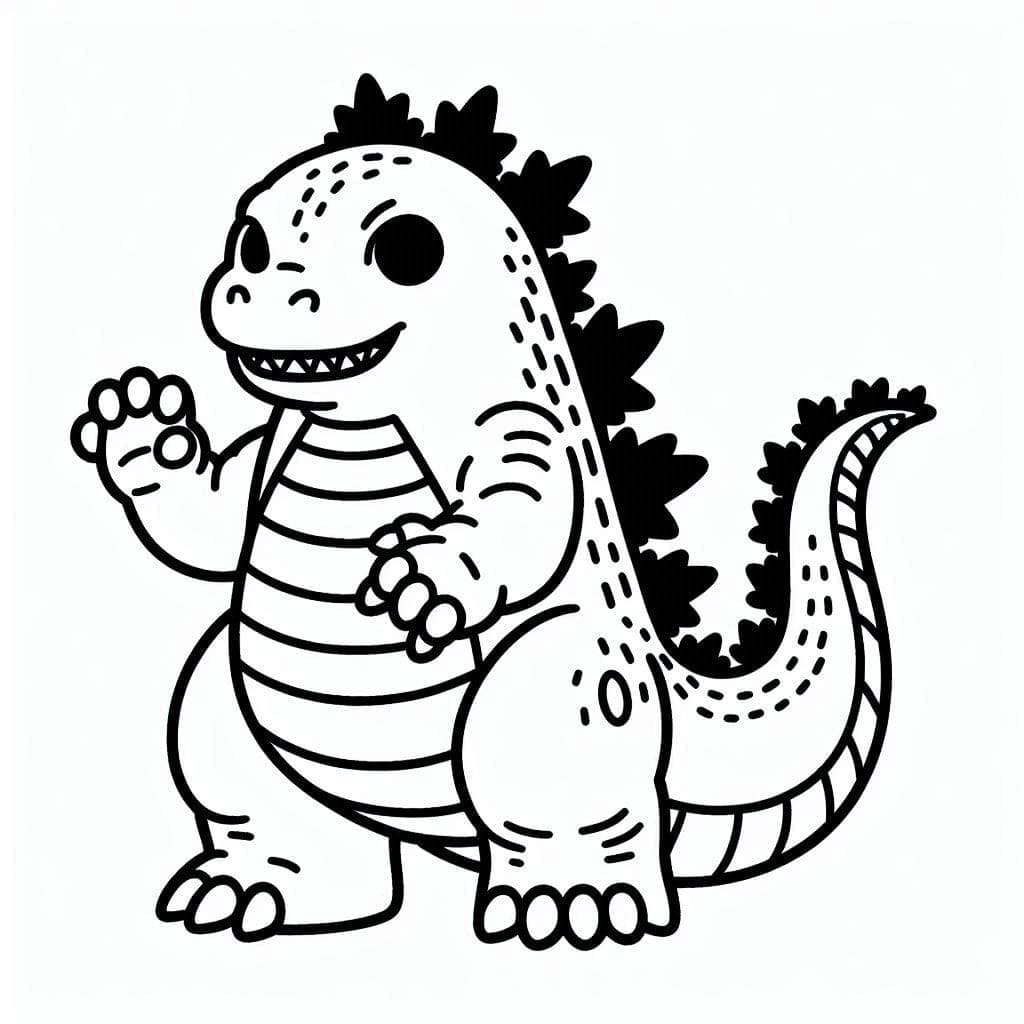 Desenho de Godzilla Muito Adorável para Colorir