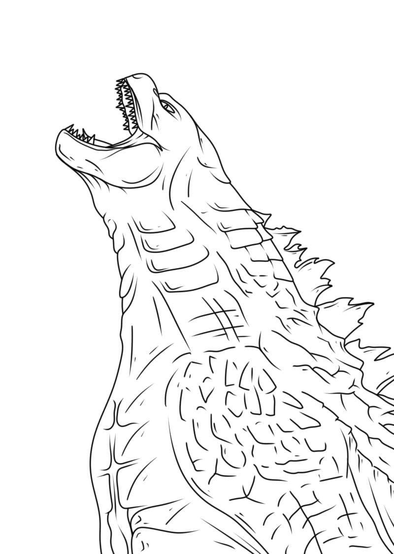 Desenho de Godzilla Muito Bravo para Colorir