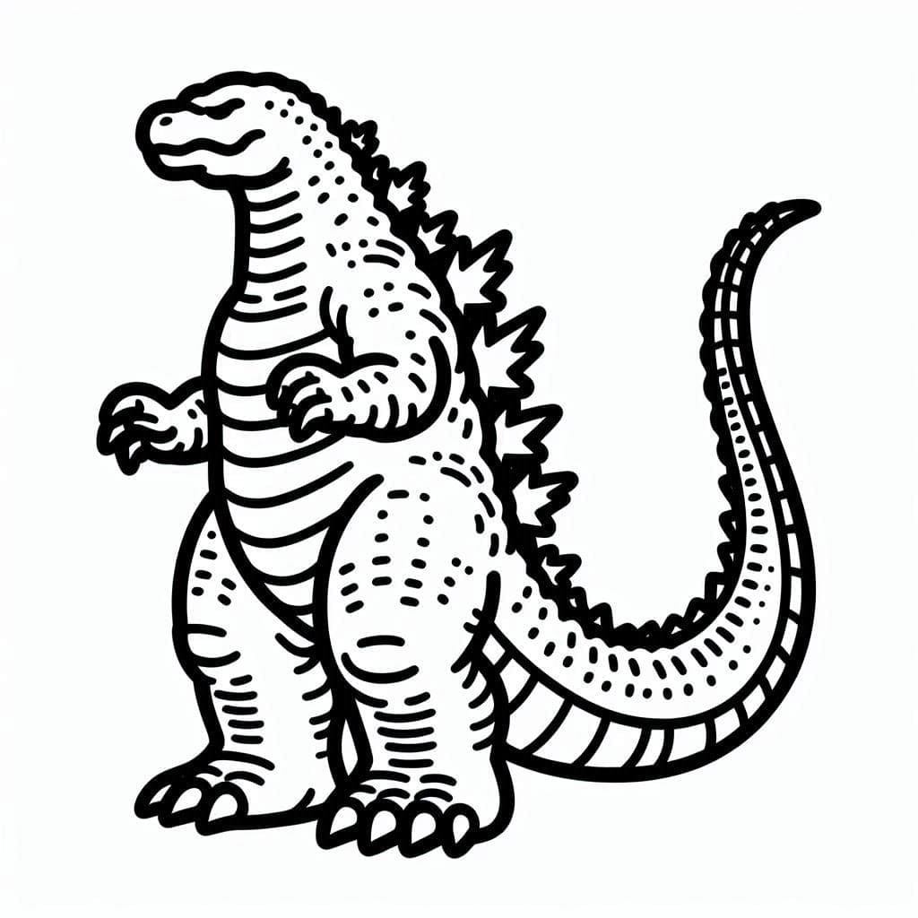 Desenho de Godzilla para Crianças de 3 Ano para Colorir