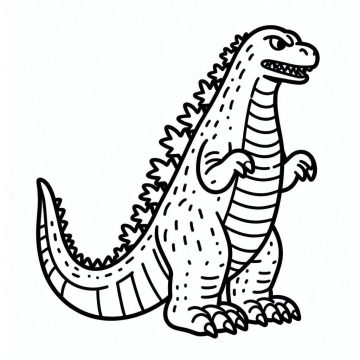 Desenho de Personagem fictício Godzilla para Colorir