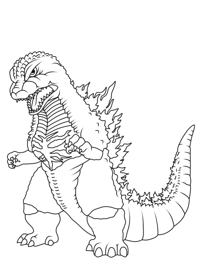 Desenho de Pintura de Godzilla para Colorir