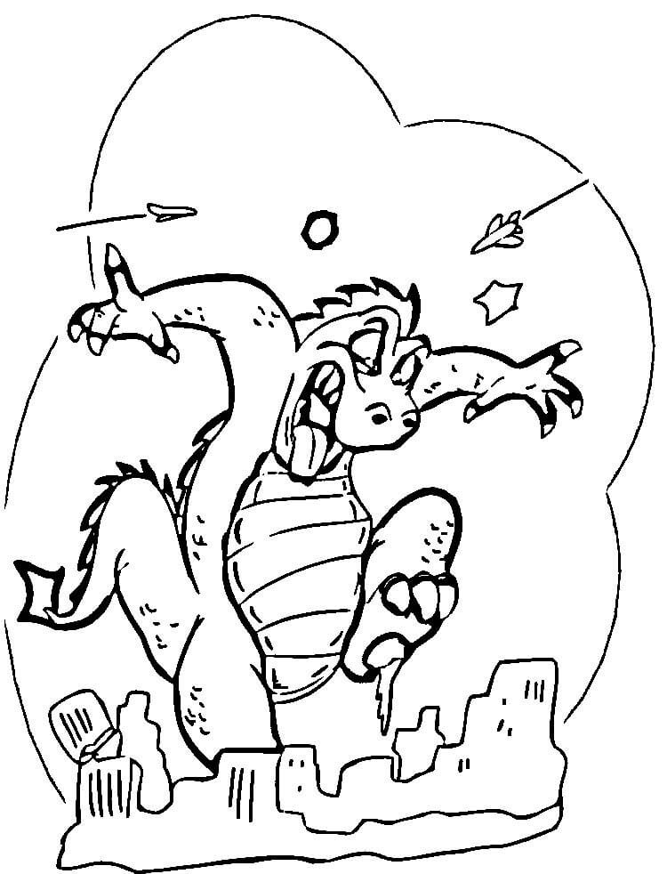 Desenho de Godzilla Bonito para Colorir