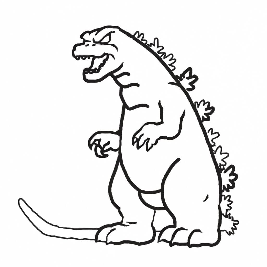Desenho de Godzilla Clássico para Colorir