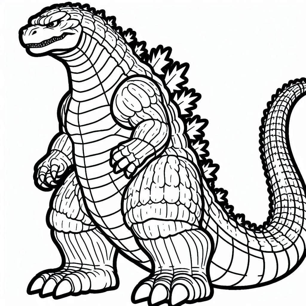 Desenho de Godzilla Engraçado para Imprimir