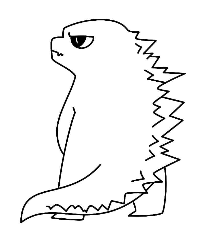 Desenho de Godzilla Fofo para Colorir