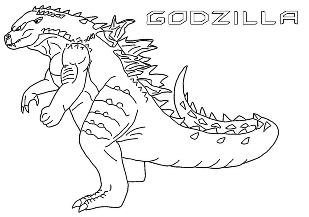 Desenho de Godzilla Grátis para Crianças para Colorir