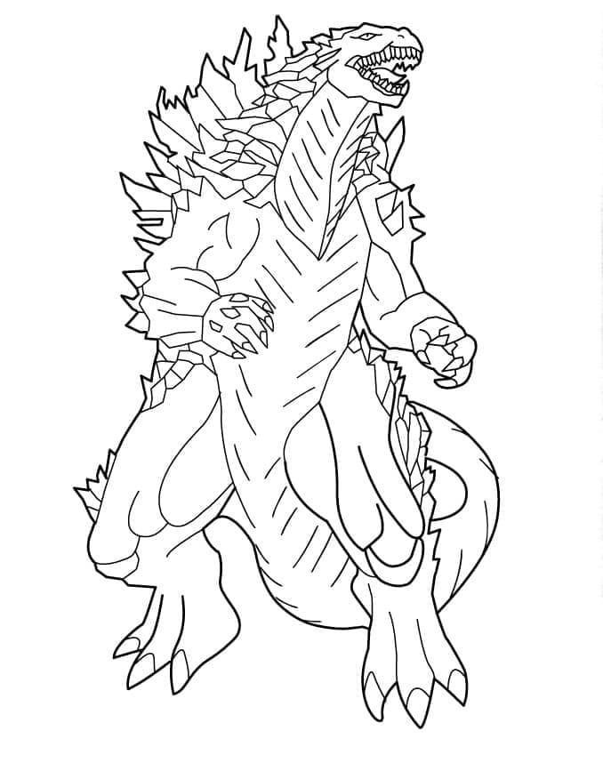 Desenho de Godzilla Incrível para Colorir