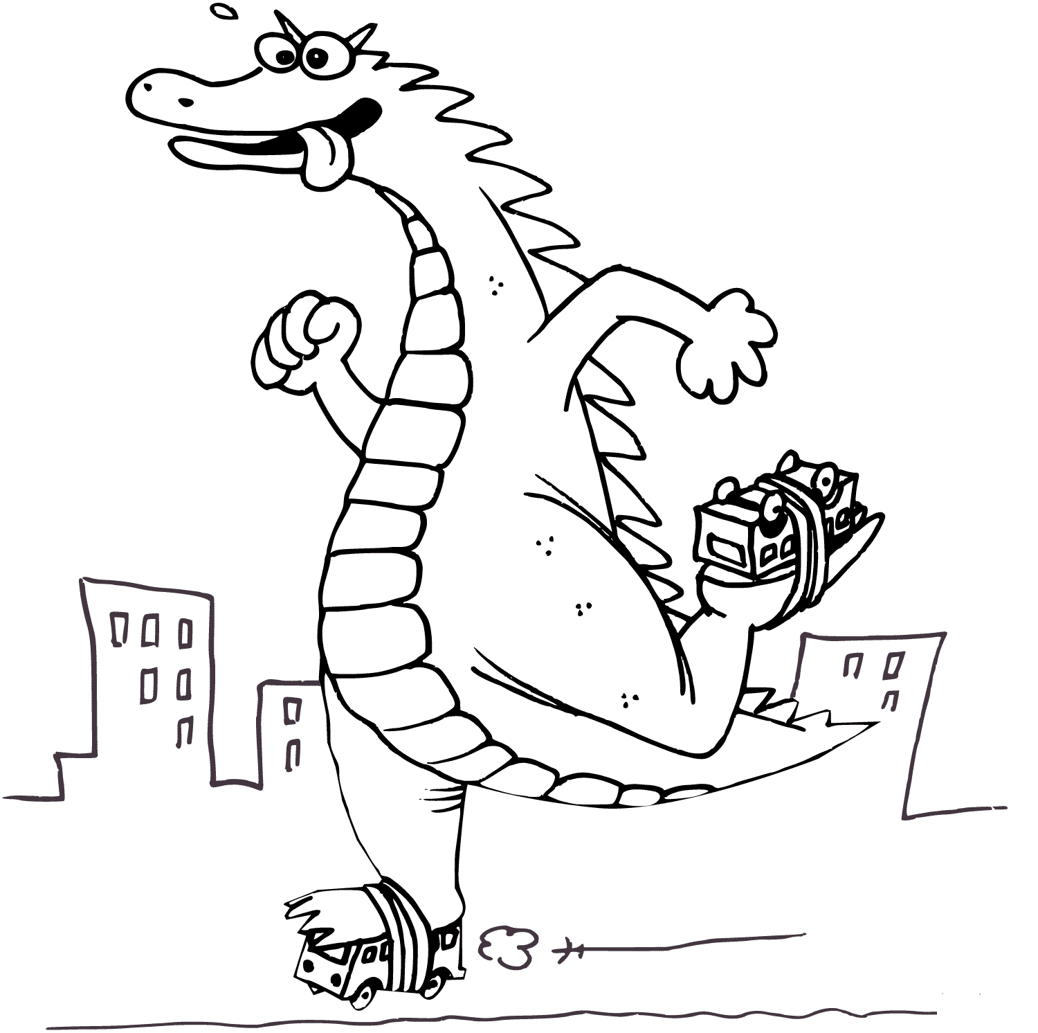 Desenho de Godzilla para Colorir Pdf