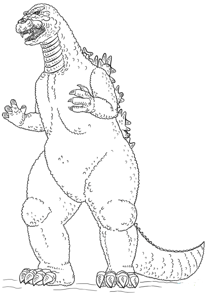 Desenho de Godzilla para Imprimir Lápis de Cor