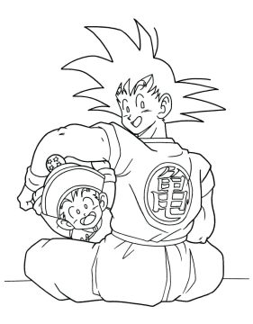 Desenho Pdf de Gohan para Imprimir e Pintar