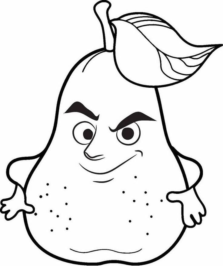 Desenho de Goiaba de Desenho Animado para Colorir