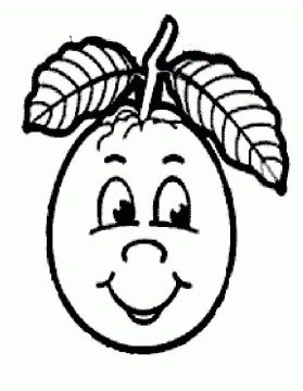 Desenho de Goiaba Sorridente para Colorir