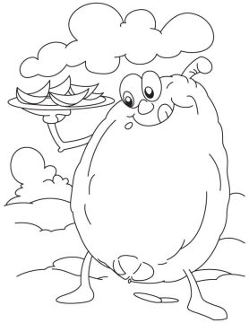Desenho de Uma Goiaba Engracada para Colorir