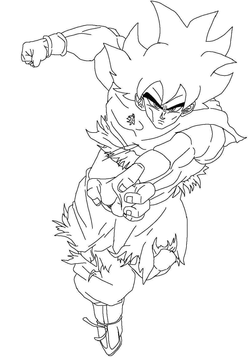 Desenho de Goku Instinto Superior 3 para Colorir