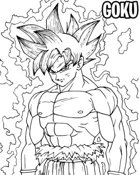 Desenho de Son Goku Instinto Superior para Colorir