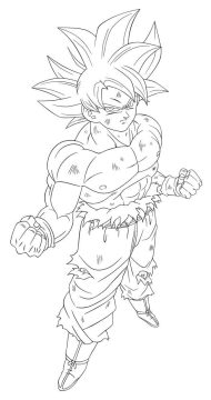 Desenho Goku Instinto Superior 5 para Colorir